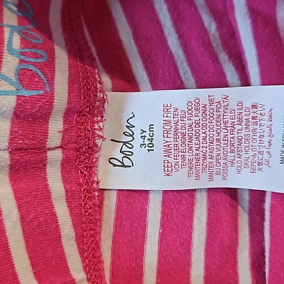 Mini Boden Pink & White Striped Cropped Leggings Girls Capri Pants Size 3/4 - Picture 2 of 3